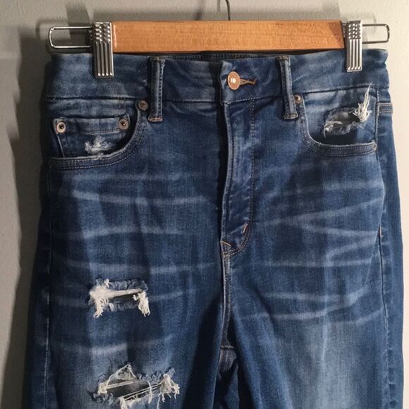 American Eagle jeans women's size 2 long 2L blue curvy super hi-rise jeg… - Picture 11 of 16